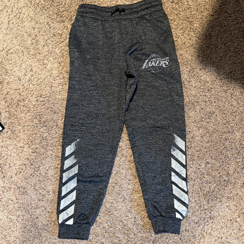 NBA Lakers Charcoal Joggers with White Chevron